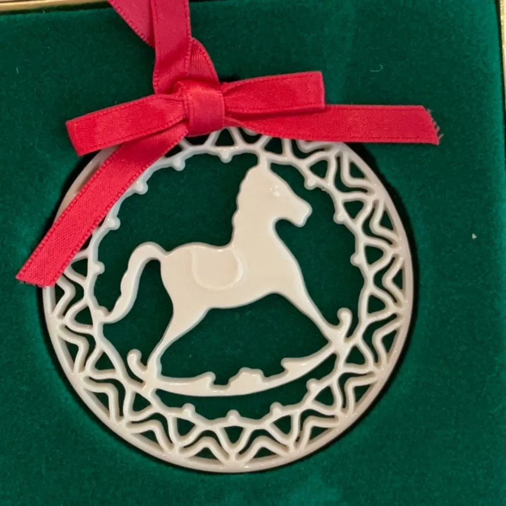 Lenox Rocking Horse 24K Gold Yuletide Christmas Ornament 24 Karat 1985 Vintage